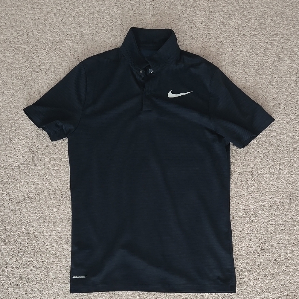 Nike Men's Aeroreact Black Polo Shirt